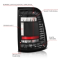 Picture of ANZO 19-24 RAM 1500 (Factory LED Models ONLY) Full LED Tail Lights SeqSig Black - Pair