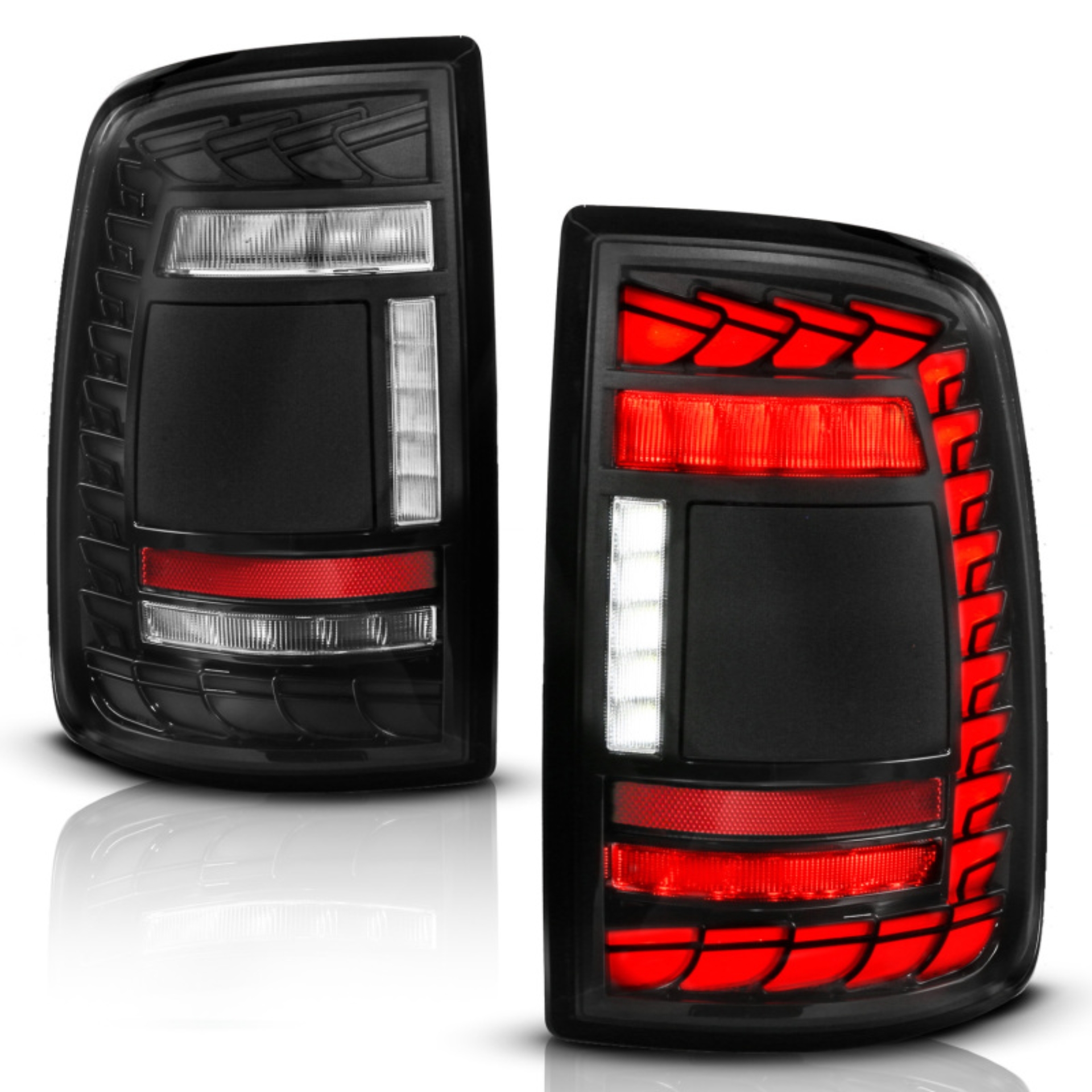 Picture of ANZO 19-24 RAM 2500/3500 Full LED Tail Lights SeqSig Black - Pair