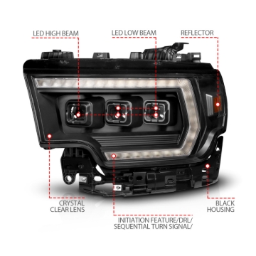 Picture of ANZO 19-24 RAM 2500/3500 Z-Series Full LED Proj Headlights DRL/Init/SeqSig - Driver Side ONLY
