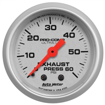 Picture of AutoMeter Ultra-Lite 2-1/16in. 100PSI Exhaust Pressure Digital Stepper Motor Gauge