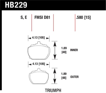 Picture of Hawk70-73 Triumph Stag Blue 9012 Race Front Brake Pads