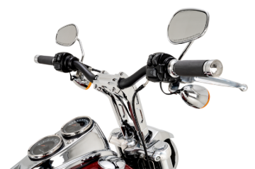 Picture of Performance Machine Phatbar H-Bar Assy, 9in Riser, 1-1/4in Bar, Int Wire, Gauge Mount - Chrome