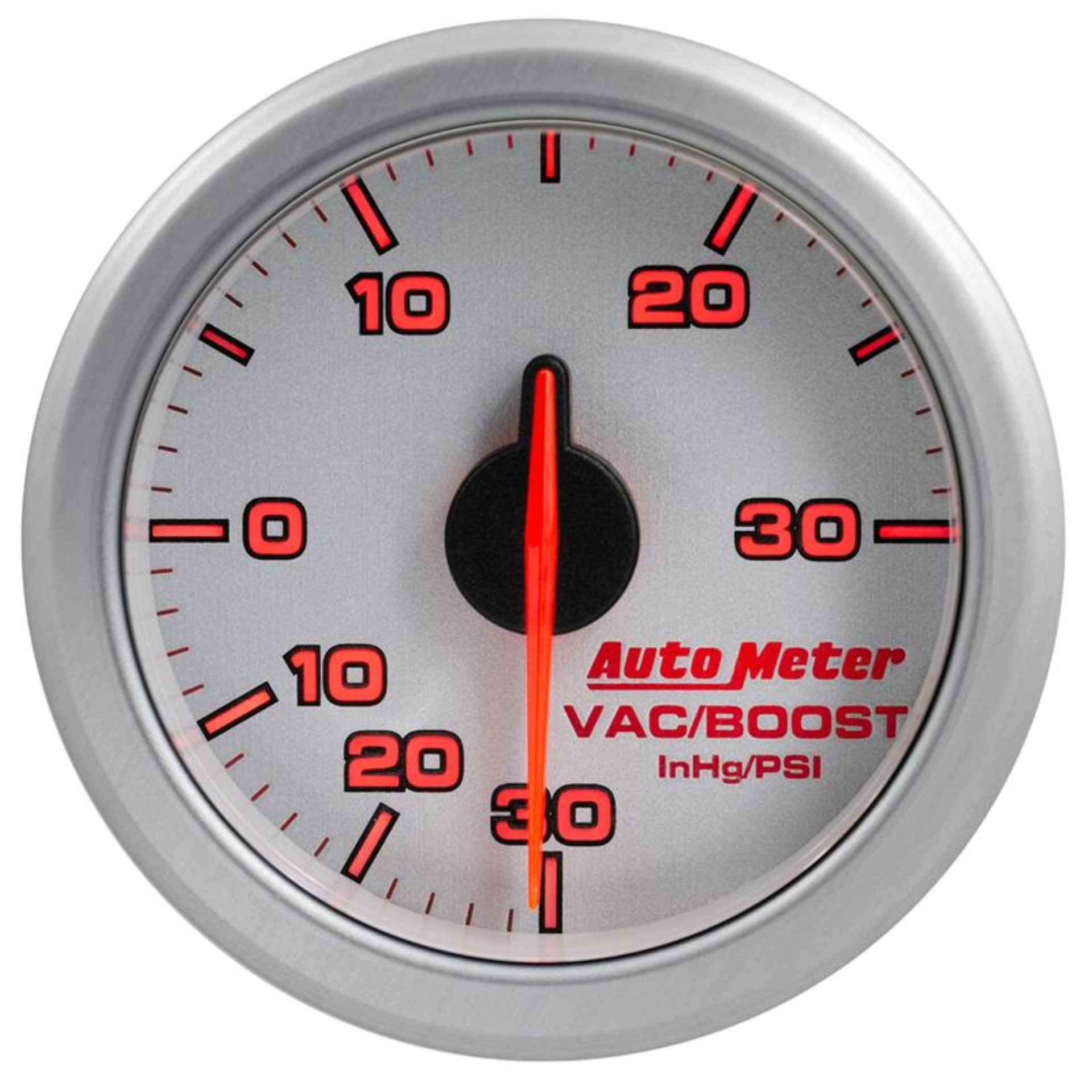 Picture of Autometer Airdrive 2-1/6in Boost/Vac Gauge 30in HG/30 PSI - Silver