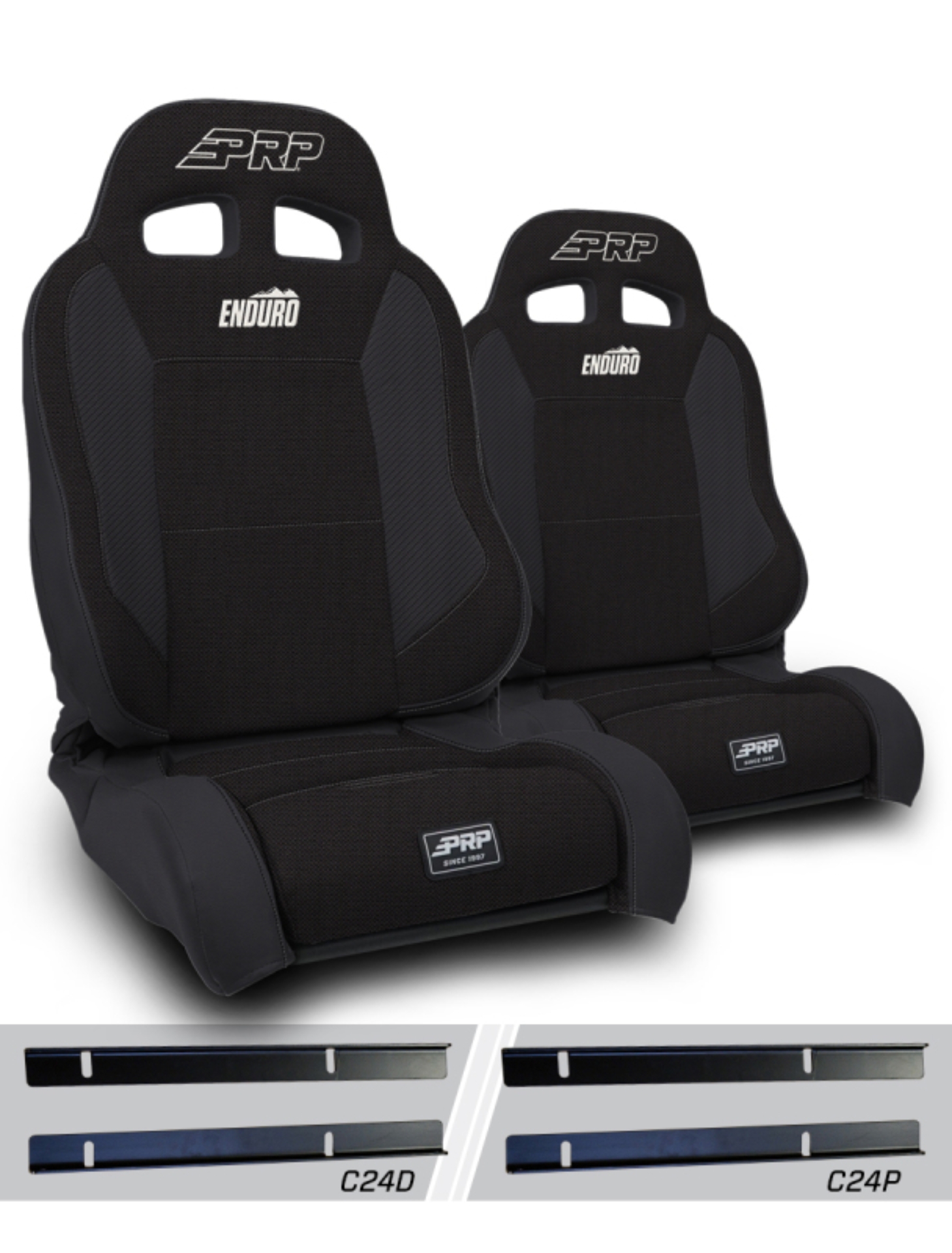 Picture of PRP 03-06 Jeep Wrangler TJ Enduro Elite Suspension Seat - Trek Edition - Black (Pair)