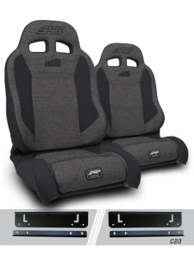 Picture of PRP 97-02 Jeep Wrangler TJ Enduro Elite Suspension Seat (Pair) - Trek Edition - Gray