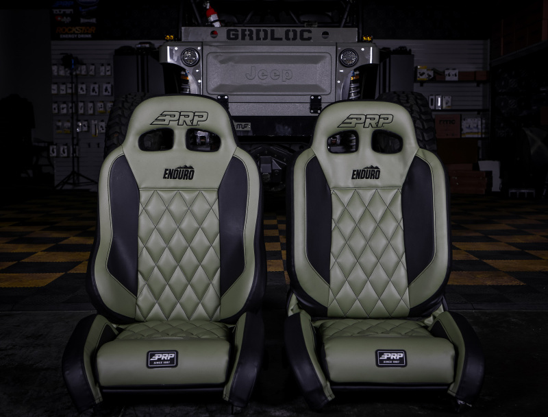 Picture of PRP 97-02 Jeep Wrangler TJ Enduro Elite Suspension Seat (Pair) - Trek Edition - Gray