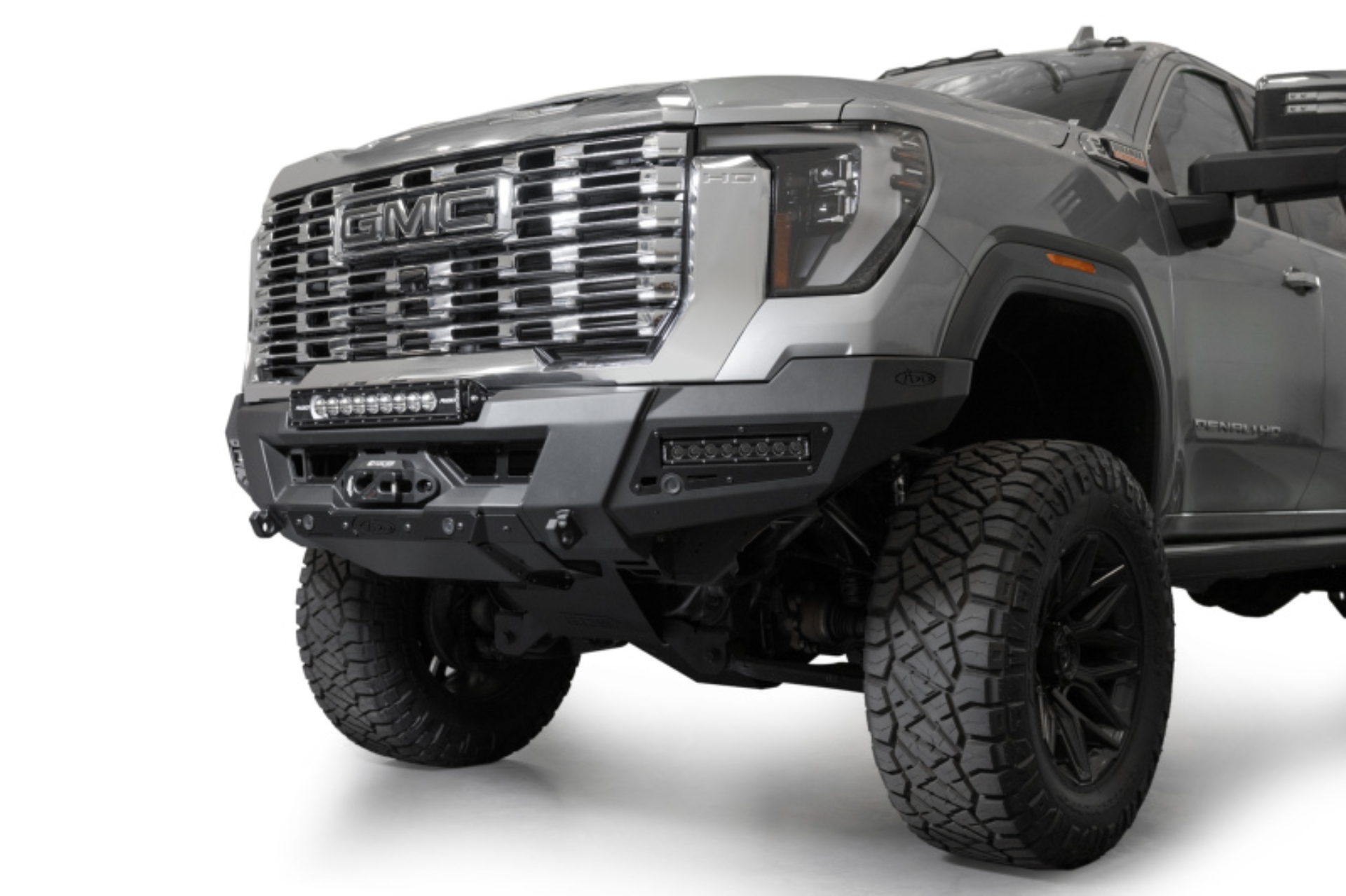 Picture of Addictive Desert Designs 24+ GMC 2500/3500 Phantom Front Bumper w/Winch- Hammer Black