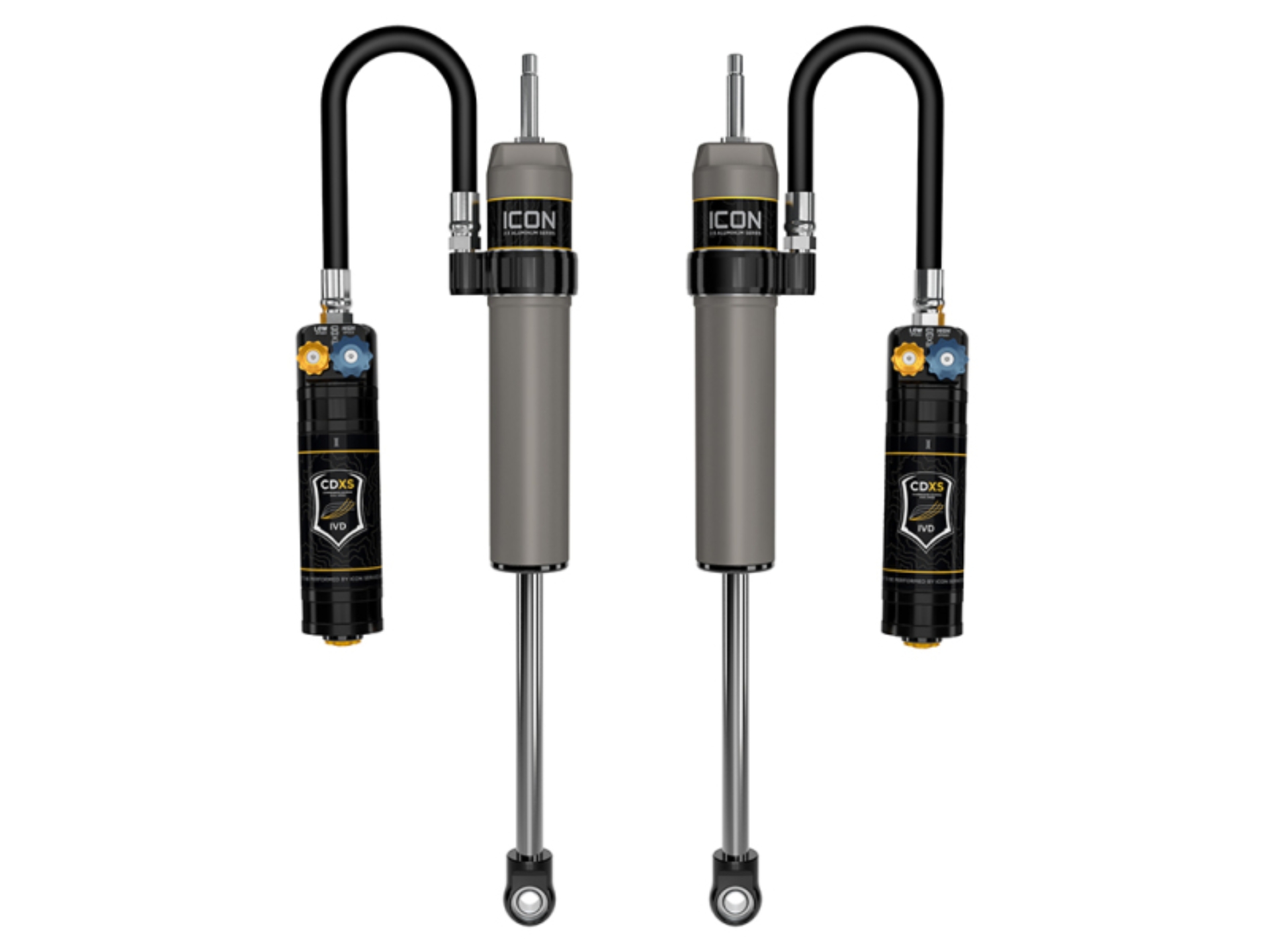 Picture of ICON 24+ Toyota Tacoma Remote Reservoir Shocks w/ CDXS 0-1in. Lift- (Rear)