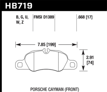 Picture of Hawk 2013-2016 Porsche 911 Series Performance Ceramic Front Brake Pads (Does not fit S models)