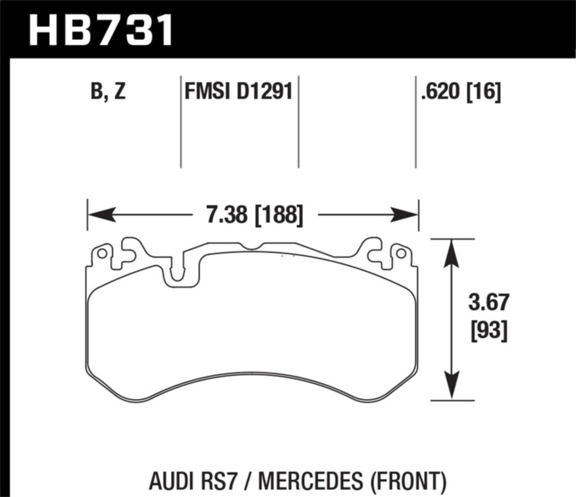 Picture of Hawk 13-16 Mercedes SL Class / 16-17 Audi RS7  Performance Ceramic Front Brake Pads