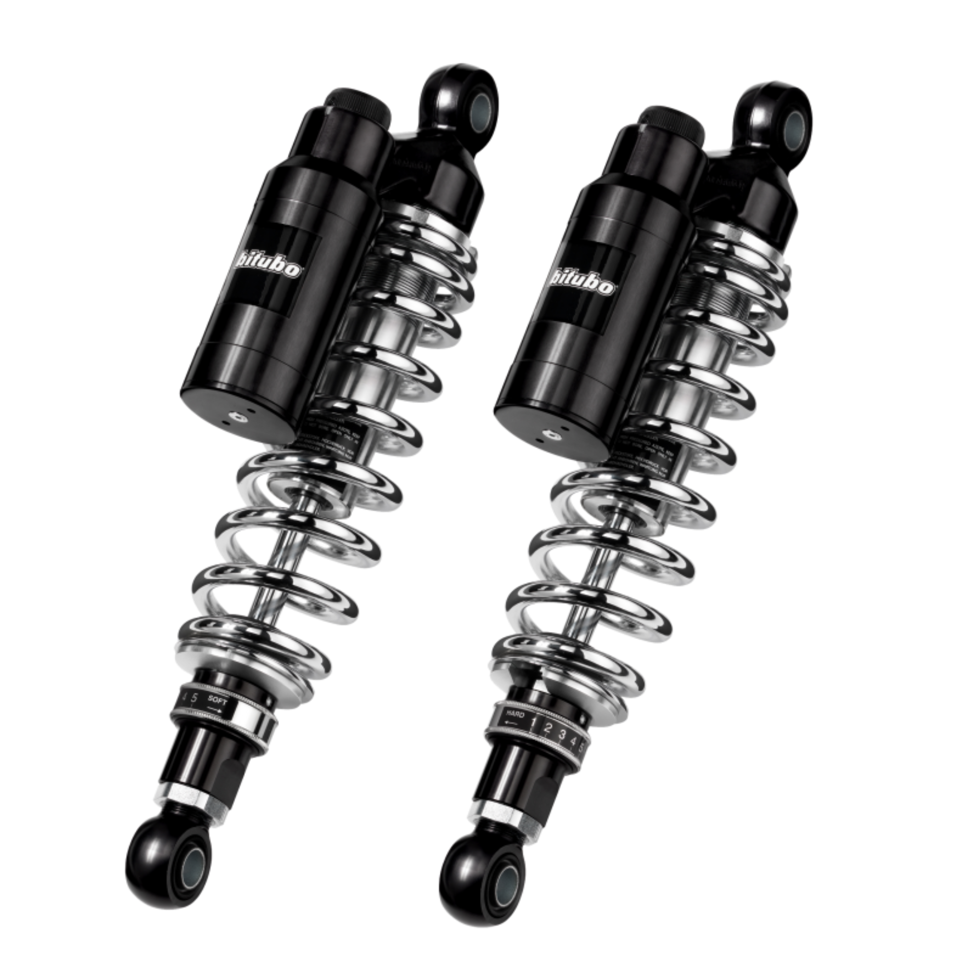 Picture of Bitubo WMT1 Twinshocks Adj.: Spring Preload, Reb., Comp., Length 356mm, Piggyback Tank, Dk Edition