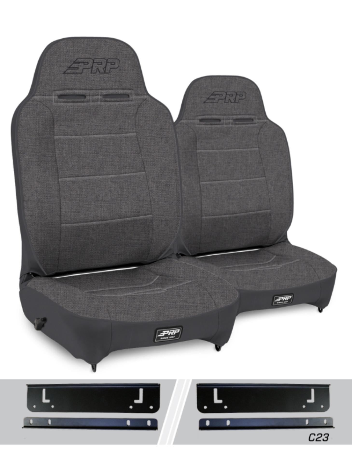 Picture of PRP 97-02 Jeep Wrangler TJ High Back Enduro Reclining Suspension Seats Kit- Gray