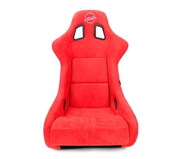 Picture of NRG FRP Bucket Seat (Large) Red Alcantara w/ Dragon Livery