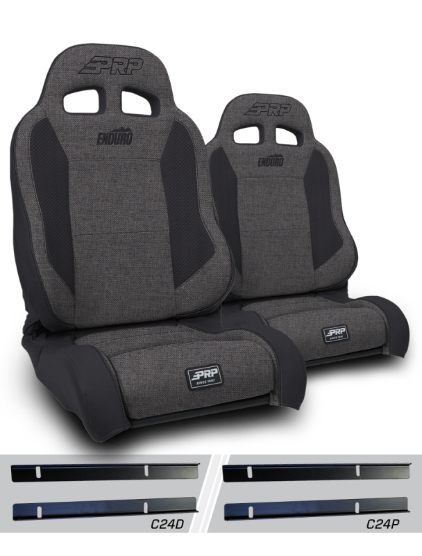 Picture of PRP 03-06 Jeep Wrangler TJ Enduro Elite Suspension Seat Trek Edition - Gray (Pair)