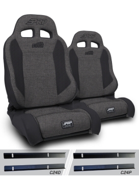 Picture of PRP 03-06 Jeep Wrangler TJ Enduro Elite Suspension Seat Trek Edition - Gray (Pair)