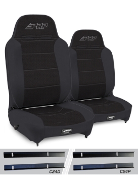 Picture of PRP 03-06 Jeep Wrangler TJ Enduro High Back Reclining Suspension Seats Kit - Black (Pair)