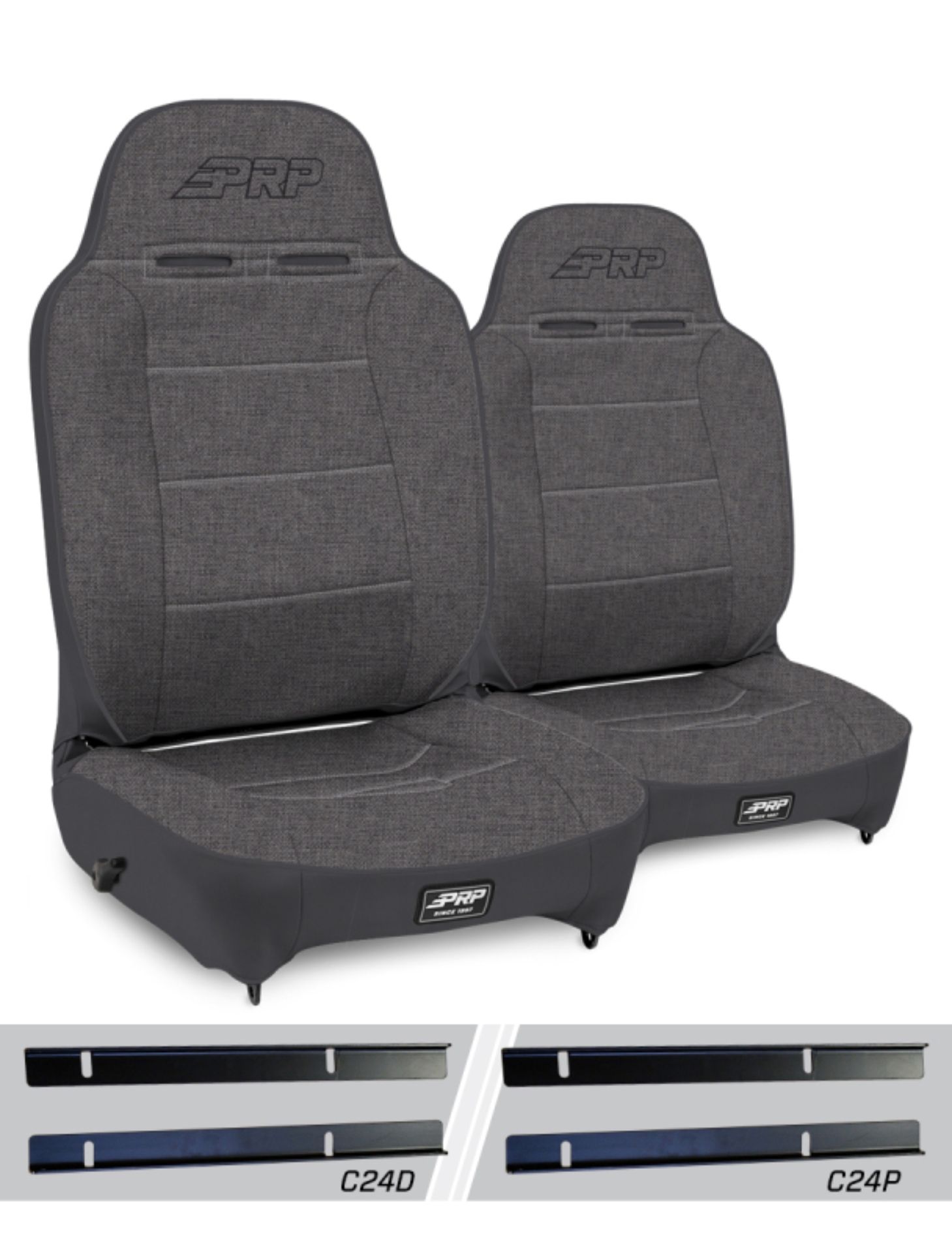 Picture of PRP 03-06 Jeep Wrangler TJ Enduro High Back Reclining Suspension Seats Kit - Gray (Pair)