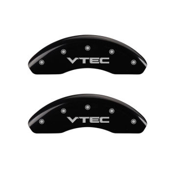 Picture of MGP Front set 2 Caliper Covers Engraved Front Vtec Black finish silver ch