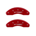 Picture of MGP Front set 2 Caliper Covers Engraved Front Vtec Red finish silver ch
