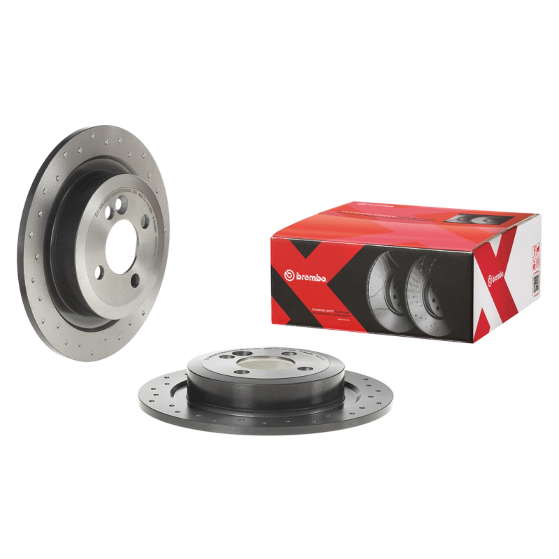 Picture of Brembo OE 07-17 Mini Cooper Drilled Xtra Brake Disc - Rear
