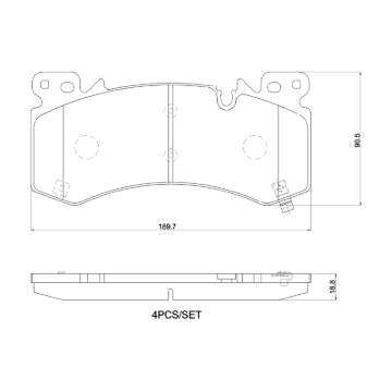 Picture of Brembo OE 21-24 Cadillac Escalade/Suburban/23-24 Chevy Silverado 1500 Ceramic Brake Pad - Front