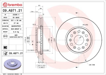 Picture of Brembo OE 18-22 Buick Enclave/19-22 Chevrolet Blazer/18-22 Traverse UV Coated Brake Disc - Front