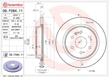 Picture of Brembo OE 21-22 Cadillac Escalade/2022 GMC Sierra 1500/21-22 Yukon UV Coated Brake Disc - Rear