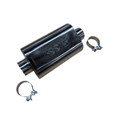 Picture of Kooks 3in Oval Clamp In Center/Center Muffler 12in Long Body Polished Stainless Steel