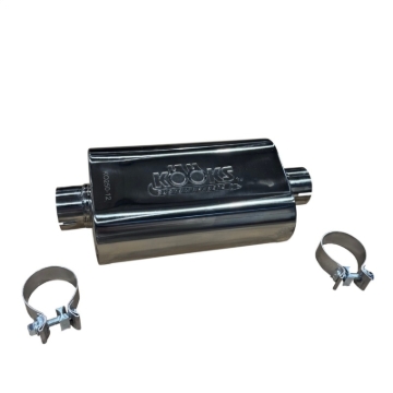 Picture of Kooks 2.5in Oval Clamp In Muffler 12in Long Body Polished Stainless Steel