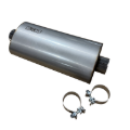 Picture of Kooks 3in Oval Clamp In Center/Center Muffler 18in Long Body Polished Stainless Steel