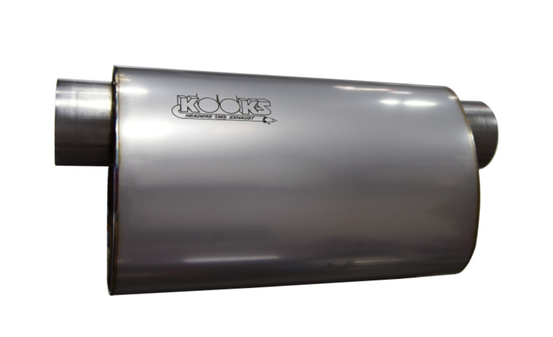 Picture of Kooks 3in Oval Offset/Offset (Same Side) Muffler 14in Long Body Stainless Steel