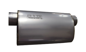 Picture of Kooks 3in Oval Offset/Offset (Same Side) Muffler 14in Long Body Stainless Steel