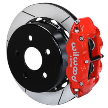 Picture of Wilwood 20-21 Jeep Gladiator Narrow Superlite 4R Rear Brake Kit Slotted 13.50in Rotor w/Lines - Red