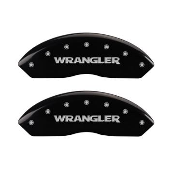 Picture of MGP Front set 2 Caliper Covers Engraved Front WRANGLER Black finish silver ch