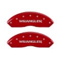 Picture of MGP Front set 2 Caliper Covers Engraved Front WRANGLER Red finish silver ch