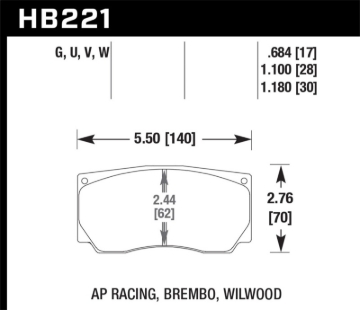 Picture of Hawk AP Racing/Wilwood ER-1 Motorsport Brake Pads