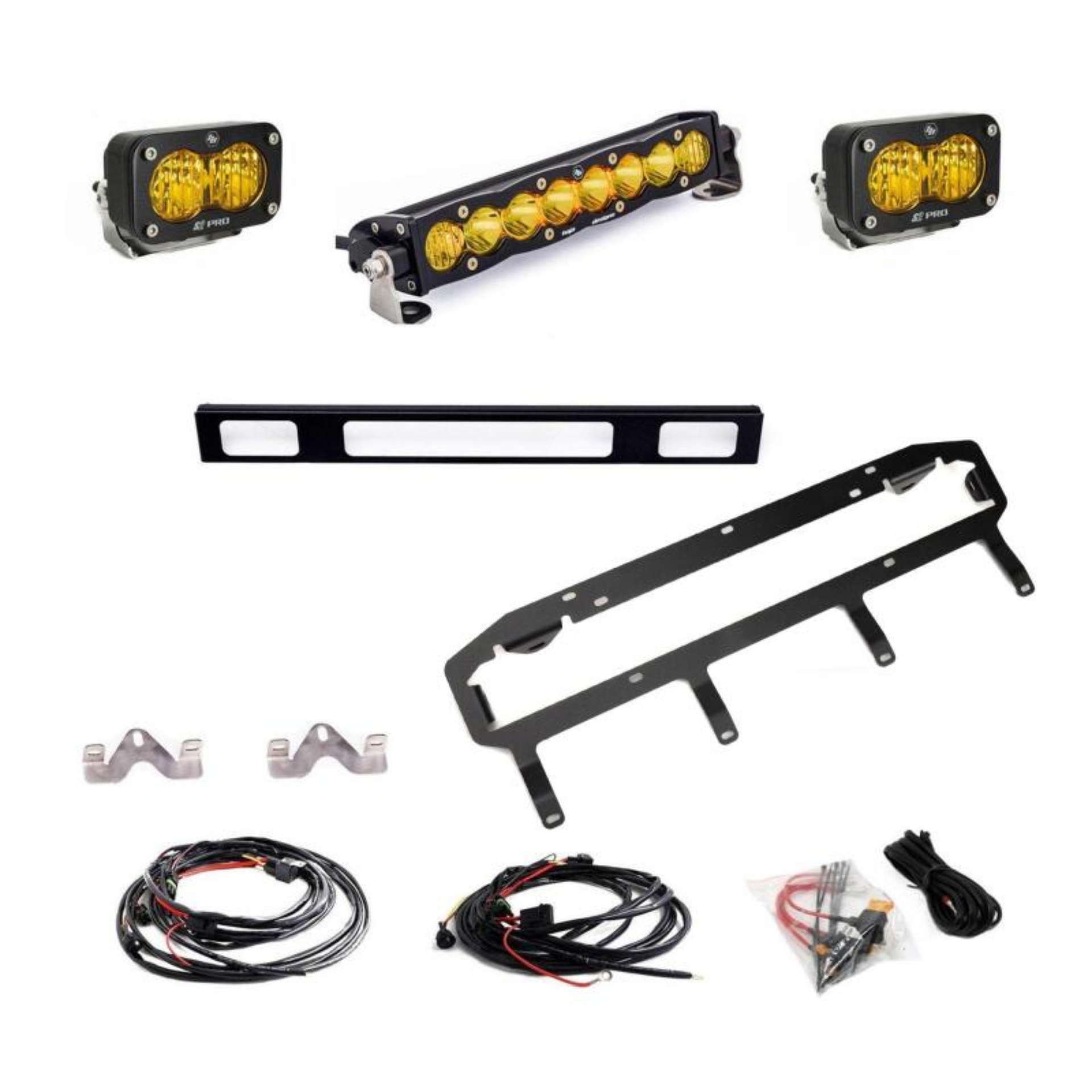 Picture of Baja Designs 2025 Toyota 4Runner TRD 10in Pro S2 Pro Grille Light Replacement Kit - Amber