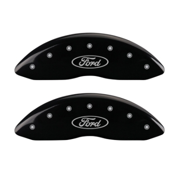Picture of MGP Front set 2 Caliper Covers Engraved Front Oval logo/Ford Black finish silver ch