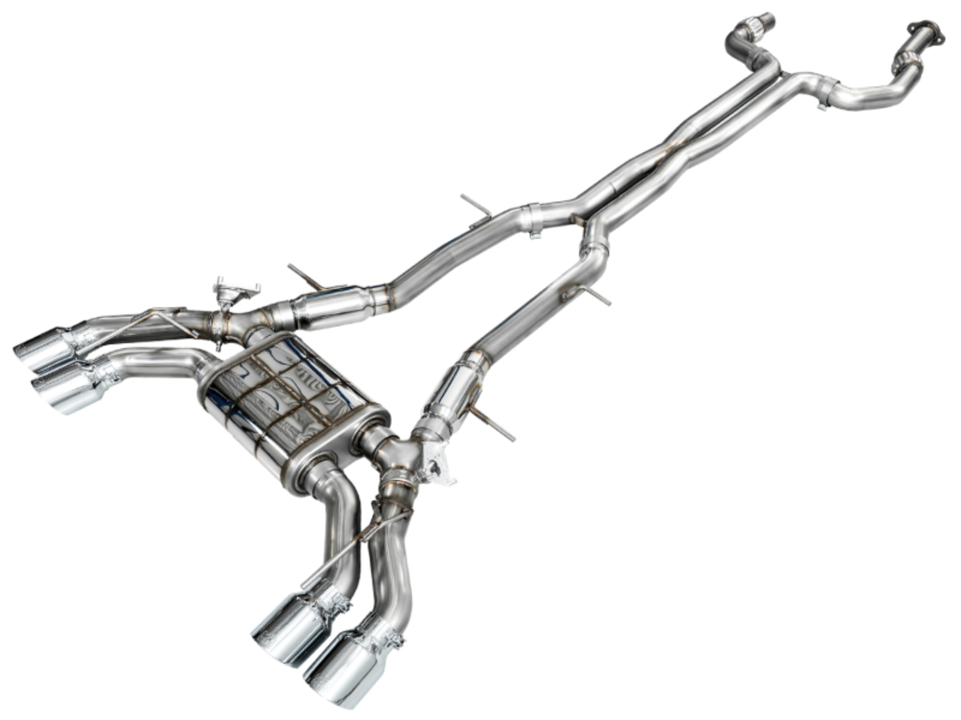 Picture of AWE Tuning 2021+ Cadillac CT4-V Blackwing SwitchPath Exhaust - Chrome Silver Tips