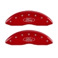 Picture of MGP Front set 2 Caliper Covers Engraved Front Oval logo/Ford Red finish silver ch