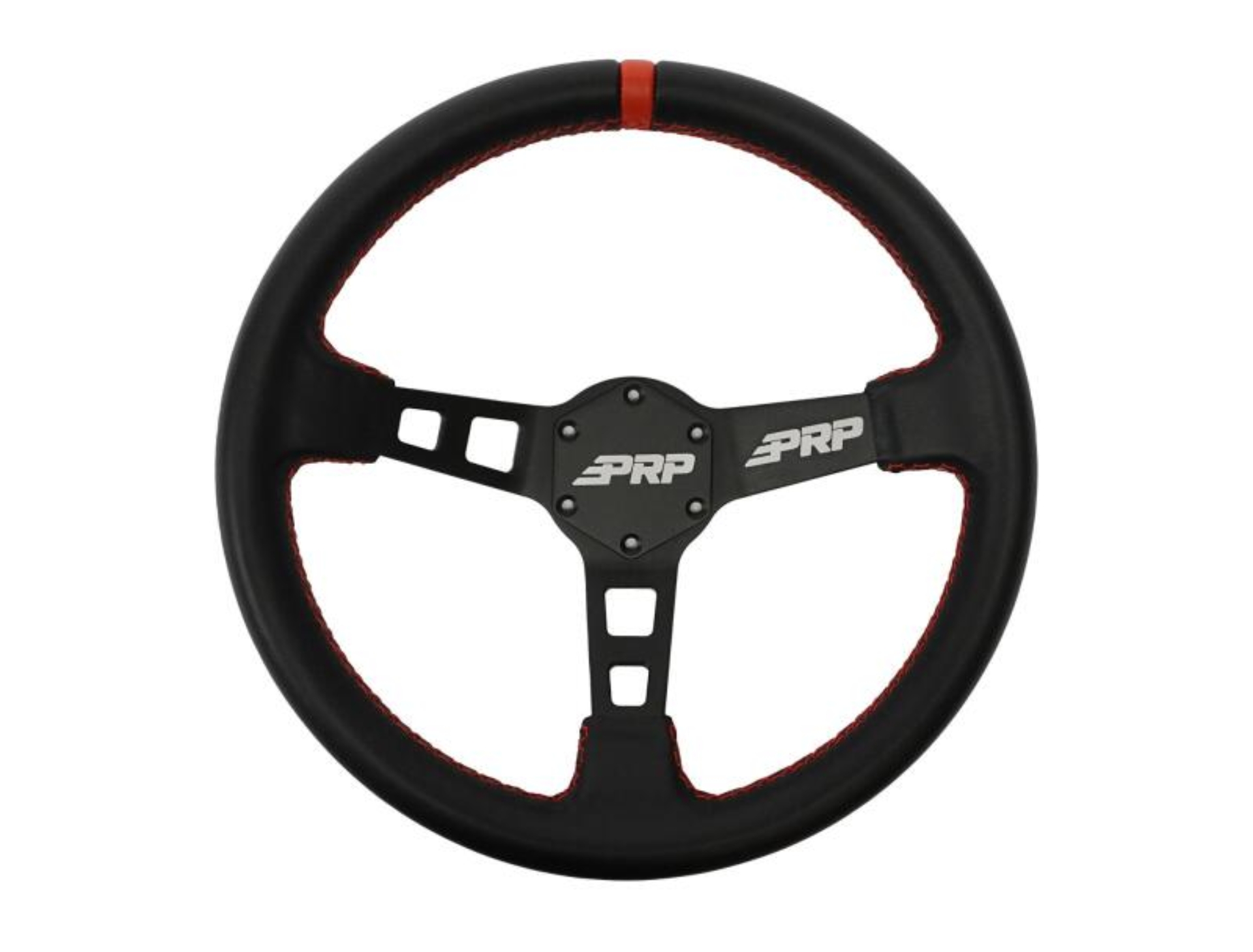 Picture of PRP Deep Dish Leather Steering Wheel - Red