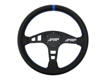 Picture of PRP Flat Leather Steering Wheel - Blue