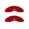 Picture of MGP Front set 2 Caliper Covers Engraved Front Oval logo/Ford Red finish silver ch