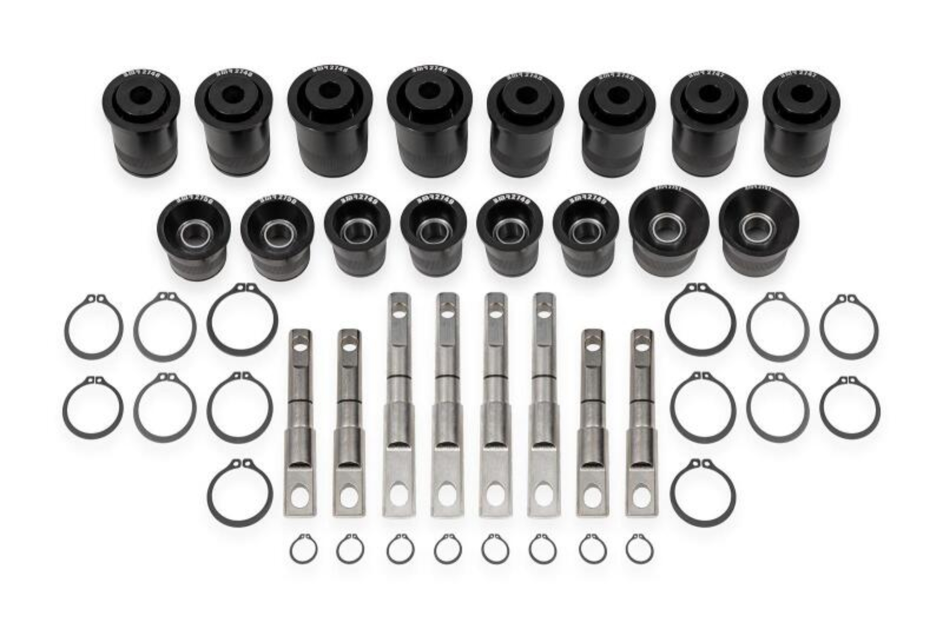 Picture of BMR 14-19 Chevrolet Corvette C7 Front & Rear Control Arm Bearing Kit - Black Anodized
