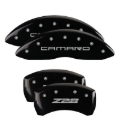 Picture of MGP 4 Caliper Covers Engraved Front Gen 4/Camaro Engraved Rear Gen 4/Z28 Black finish silver ch