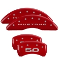 Picture of MGP 2024+ Ford Mustang GT 4 Caliper Covers Front & Rear - Red Finish w/ Mustang/5.0 Logo