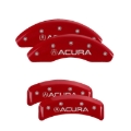 Picture of MGP 4 Caliper Covers Engraved Front & Rear Acura Red finish silver ch