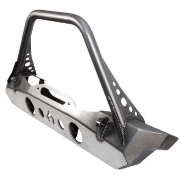 Picture of Artec Industries Jeep JK Bare Steel Nighthawk Mid-Tube Stinger Front Bumper w/ Alum Skid Bare Steel