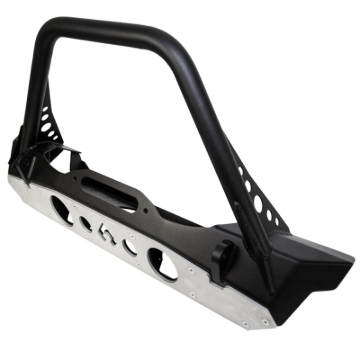 Picture of Artec Industries Jeep JK Powder Coat Nighthawk Mid-Tube Stinger Front Bumper w/Skid Black Pwdr Coat