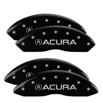 Picture of MGP 4 Caliper Covers Engraved Front & Rear Acura Black finish silver ch
